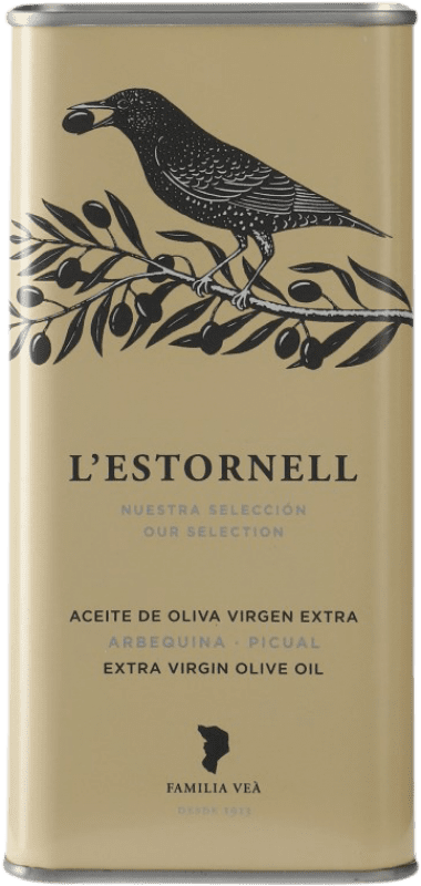 14,95 € Envío gratis | Aceite de Oliva L'Estornell España Lata Especial 50 cl