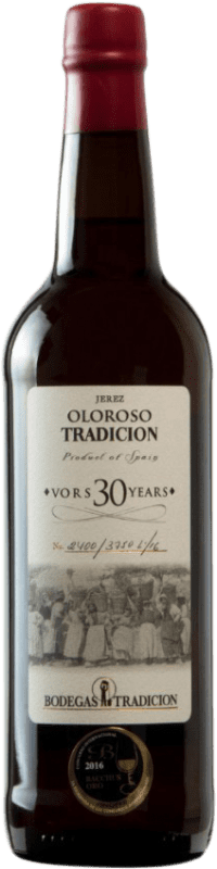 77,95 € Kostenloser Versand | Verstärkter Wein Tradición Oloroso V.O.R.S. Very Old Rare Sherry D.O. Jerez-Xérès-Sherry Andalusien Spanien Palomino Fino Flasche 75 cl