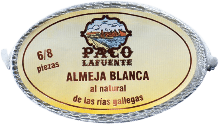 54,95 € Envío gratis | Conservas de Marisco Conservera Gallega Paco Lafuente Almeja Blanca al Natural Galicia España 6/8 Piezas
