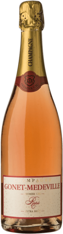 46,95 € Envio grátis | Espumante rosé Gonet-Médeville Rosé A.O.C. Champagne Champagne França Pinot Preto, Chardonnay Garrafa 75 cl