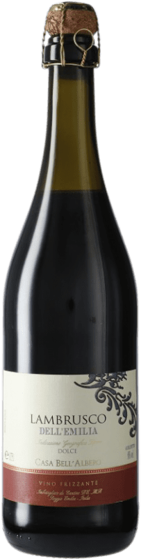 5,95 € 免费送货 | 红汽酒 Casa Bell'Albero Rosso I.G.T. Emilia Romagna 艾米利亚 - 罗马涅 意大利 Lambrusco 瓶子 75 cl