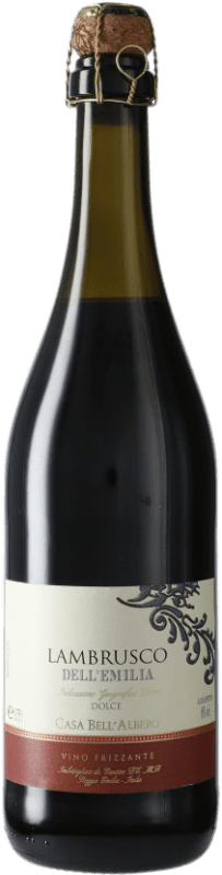 6,95 € Free Shipping | Red Sparkling Wine Casa Bell'Albero I.G.T. Emilia Romagna Emilia-Romagna Italy Lambrusco Bottle 75 cl