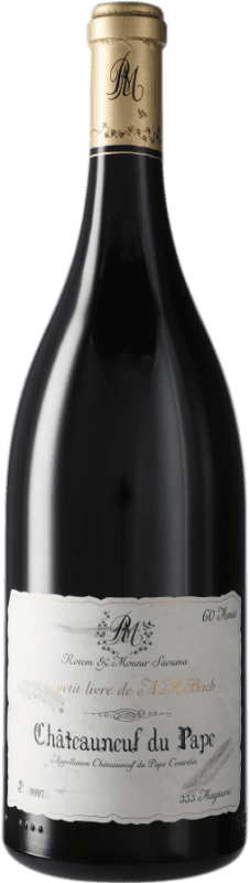 639,95 € Envio grátis | Vinho tinto Rotem & Mounir Saouma Rouge Le Petit Livre d'A.M. Bach A.O.C. Châteauneuf-du-Pape França Grenache Garrafa Magnum 1,5 L