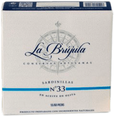 10,95 € Free Shipping | Fish Preserves La Brújula Sardinillas Spain 55-60 Pieces