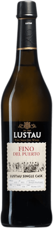 37,95 € Бесплатная доставка | Крепленое вино Lustau Single Cask Fino del Puerto D.O. Jerez-Xérès-Sherry Андалусия Испания Palomino Fino бутылка Medium 50 cl