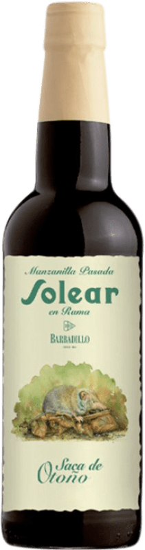 32,95 € Free Shipping | Fortified wine Barbadillo Solear en Rama D.O. Manzanilla-Sanlúcar de Barrameda Sanlucar de Barrameda Spain Palomino Fino Half Bottle 37 cl
