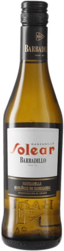 9,95 € 免费送货 | 强化酒 Barbadillo Solear D.O. Manzanilla-Sanlúcar de Barrameda 桑卢卡尔德巴拉梅达 西班牙 Palomino Fino 半瓶 37 cl