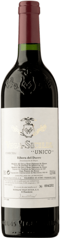 692,95 € 免费送货 | 红酒 Vega Sicilia Único 1974 D.O. Ribera del Duero 卡斯蒂利亚莱昂 西班牙 Tempranillo, Cabernet Sauvignon 瓶子 75 cl