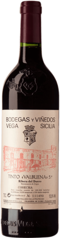 213,95 € Free Shipping | Red wine Vega Sicilia Valbuena 5º Año Reserve D.O. Ribera del Duero Castilla y León Spain Tempranillo, Merlot, Malbec Bottle 75 cl