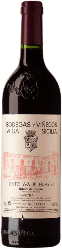 164,95 € 免费送货 | 红酒 Vega Sicilia Valbuena 5º Año 预订 D.O. Ribera del Duero 卡斯蒂利亚莱昂 西班牙 Tempranillo, Merlot, Malbec 瓶子 75 cl