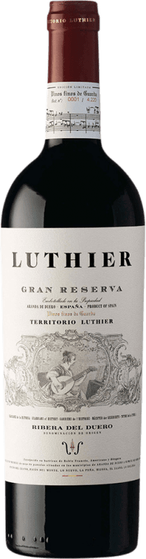 217,95 € Бесплатная доставка | Красное вино Territorio Luthier Гран Резерва D.O. Ribera del Duero Кастилия-Леон Испания Tempranillo — Темпранильо, Merlot — Мерло, Garnacha — Гренаш 75 cl