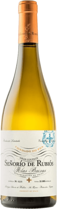 9,95 € 免费送货 | 白酒 Señorío de Rubiós Condado Blanco D.O. Rías Baixas 加利西亚 西班牙 Torrontés, Godello, Loureiro, Treixadura, Albariño 瓶子 75 cl