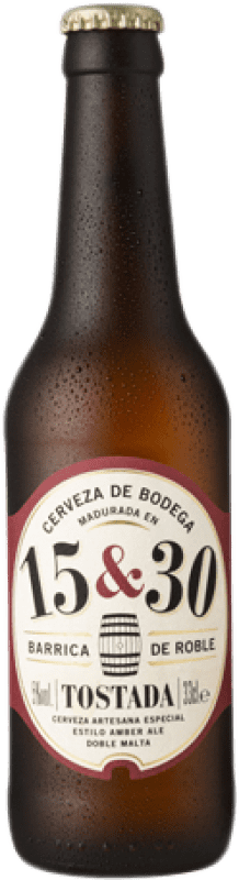 3,95 € 免费送货 | 啤酒 Sherry Beer 15&30 Tostada Barrica 橡木 安达卢西亚 西班牙 三分之一升瓶 33 cl