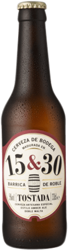 2,95 € Envio grátis | Cerveja Sherry Beer 15&30 Tostada Barrica Carvalho Andaluzia Espanha Garrafa Terço 33 cl