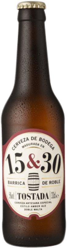 2,95 € 免费送货 | 啤酒 Sherry Beer 15&30 Tostada — 琥珀色啤酒 橡木桶 安达卢西亚 西班牙 三分之一升瓶 33 cl