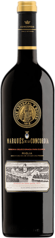 46,95 € Envío gratis | Vino tinto Marqués de La Concordia VSG D.O.Ca. Rioja La Rioja España Tempranillo Botella 75 cl