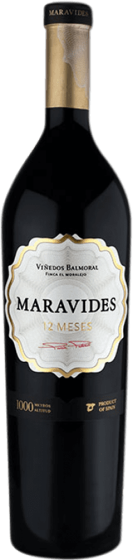 16,95 € 免费送货 | 红酒 Balmoral Maravides 12 Meses I.G.P. Vino de la Tierra de Castilla 卡斯蒂利亚 - 拉曼恰 西班牙 Tempranillo, Merlot, Syrah, Cabernet Sauvignon 瓶子 75 cl