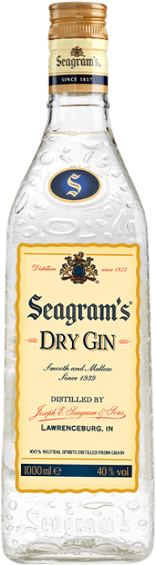 35,95 € Envío gratis | Ginebra Gin Seagram's Dry Gin Estados Unidos Botella 1 L