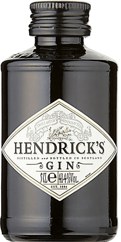 29,95 € Envio grátis | Caixa de 6 unidades Gin Hendrick's Gin Reino Unido Garrafa Miniatura 5 cl