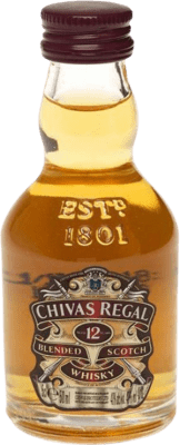 24,95 € 送料無料 | 6個入りボックス ウイスキーブレンド Chivas Regal Cristal イギリス 12 年 ミニチュアボトル 5 cl