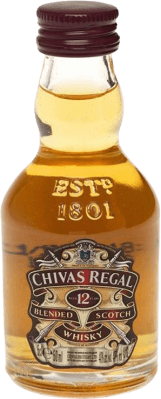 24,95 € 送料無料 | 6個入りボックス ウイスキーブレンド Chivas Regal Cristal イギリス 12 年 ミニチュアボトル 5 cl