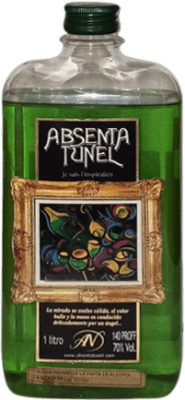 25,95 € Envio grátis | Absinto Antonio Nadal Túnel Cuadros PET Espanha Garrafinha 1 L