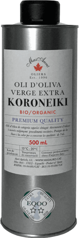25,95 € Free Shipping | Olive Oil Mas Auró EVOO Extra Virgin Catalonia Spain Argudell Can 50 cl