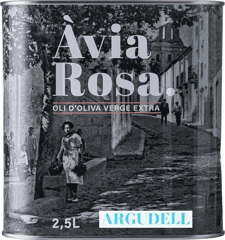 46,95 € Envio grátis | Azeite de Oliva Oli Avia. Rosa Catalunha Espanha Argudell Lata Especial 2,5 L