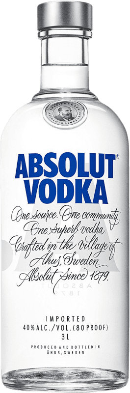 104,95 € 免费送货 | 伏特加 Absolut 瑞典 瓶子 Jéroboam-双Magnum 3 L