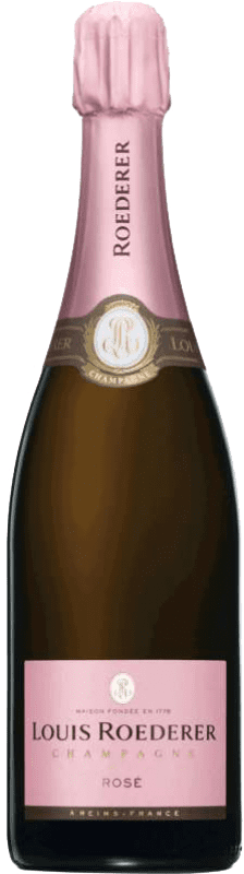 66,95 € Envio grátis | Espumante rosé Louis Roederer Rose Brut Grande Reserva A.O.C. Champagne Champagne França Meia Garrafa 37 cl