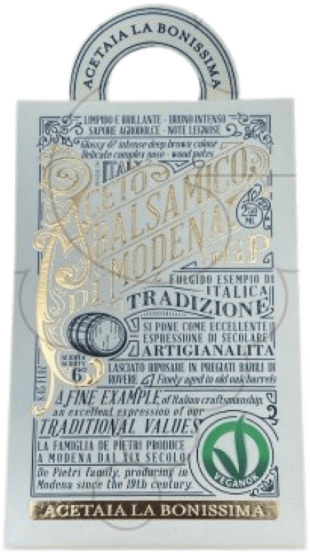 28,95 € Envío gratis | Vinagre La Bonissima Veganok Aceto Balsamico D.O.C. Modena Italia Botellín 25 cl