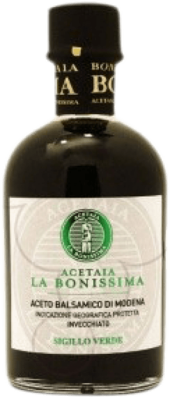 17,95 € Spedizione Gratuita | Aceto La Bonissima Sigillo Verde Aceto Balsamico D.O.C. Modena Italia Piccola Bottiglia 25 cl