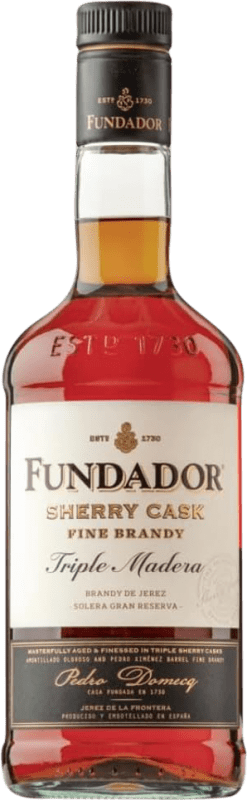 27,95 € Envío gratis | Brandy Pedro Domecq Fundador Sherry Cask Triple Madera Andalucía y Extremadura España Botella 70 cl