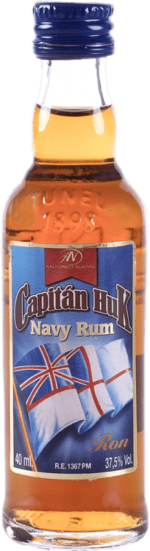 3,95 € Envio grátis | Rum Capitan Huk. Spiced Espanha Garrafa Pequena 20 cl