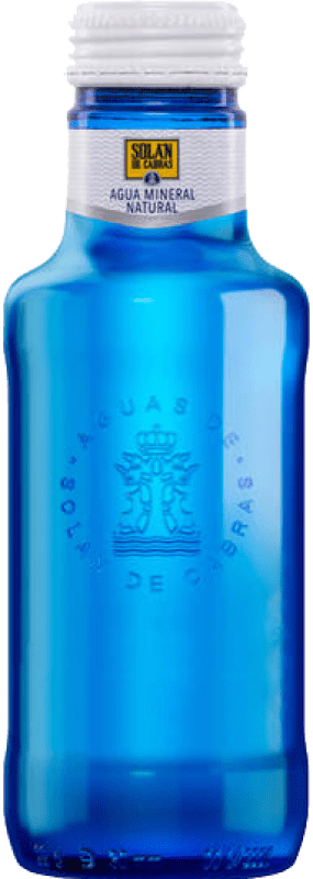 31,95 € Envio grátis | Caixa de 24 unidades Água Solán de Cabras Mineral Natural Castela-Mancha Espanha Garrafinha Terço 33 cl Vidro