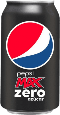 29,95 € Envio grátis | Caixa de 24 unidades Refrescos e Mixers Pepsi Max Zero Espanha Lata 33 cl