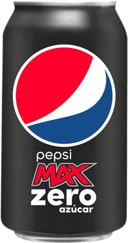 29,95 € Envío gratis | Caja de 24 unidades Refrescos y Mixers Pepsi Max Zero España Lata 33 cl