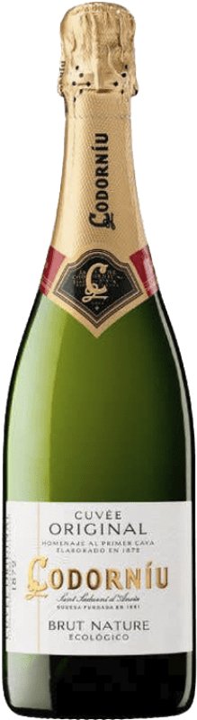 9,95 € Envío gratis | Espumoso Blanco Codorníu Brut Nature Cuvée, Original Crianza D.O. Cava Cataluña España Macabeo, Xarel·lo, Parellada Eco — Ecológico Botella 75 cl