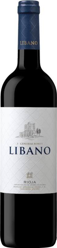 16,95 € Kostenloser Versand | Rotwein Señorío de Líbano. 3 Generaciones D.O.Ca. Rioja La Rioja Spanien Tempranillo, Grenache, Graciano Flasche 75 cl