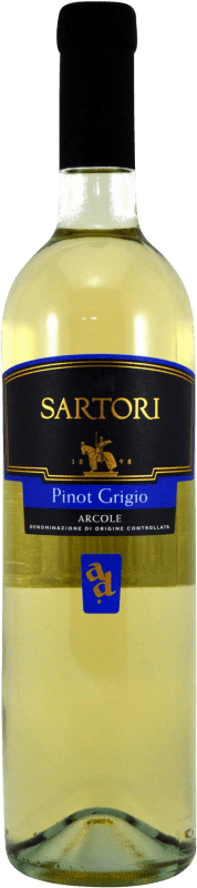 6,95 € Kostenloser Versand | Weißwein Vinicola Sartori Italien Pinot Grau Flasche 75 cl