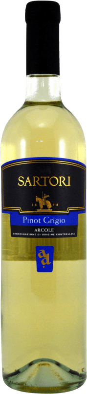6,95 € Kostenloser Versand | Weißwein Vinicola Sartori Italien Pinot Gris — Grauburgunder Flasche 75 cl