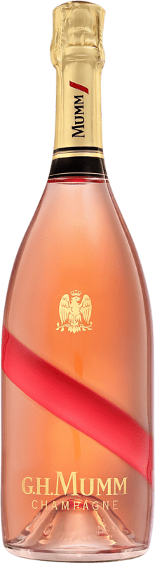 65,95 € Kostenloser Versand | Rosé Sekt G.H. Mumm Cordon Rouge Rosé Brut Große Reserve A.O.C. Champagne Champagner Frankreich Spätburgunder, Chardonnay, Pinot Meunier Flasche 75 cl