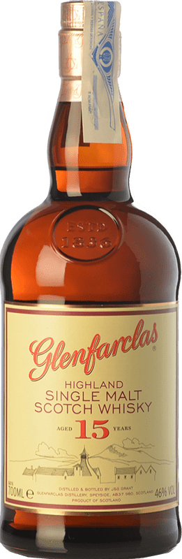 105,95 € Envio grátis | Whisky Single Malt Glenfarclas Reino Unido 15 Anos Garrafa 70 cl