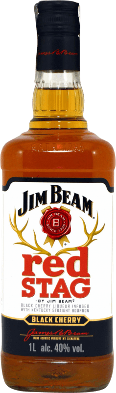 19,95 € Free Shipping | Whisky Bourbon Jim Beam Red Stag United States Bottle 1 L