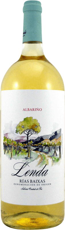 12,95 € Envio grátis | Vinho branco Pazo Pondal Lenda D.O. Rías Baixas Galiza Espanha Albariño Garrafa Magnum 1,5 L