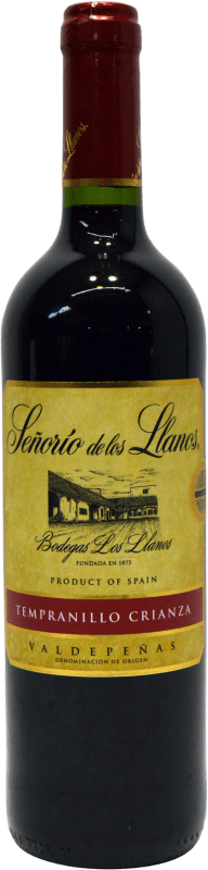 4,95 € 送料無料 | 赤ワイン Los Llanos Señorío Crianza — クリアンサ D.O. Valdepeñas カスティーリャ・ラ・マンチャ スペイン Tempranillo — テンプラニーリョ 75 cl