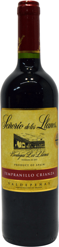 5,95 € Free Shipping | Red wine Los Llanos Señorío Aged D.O. Valdepeñas Castilla la Mancha Spain Tempranillo Bottle 75 cl