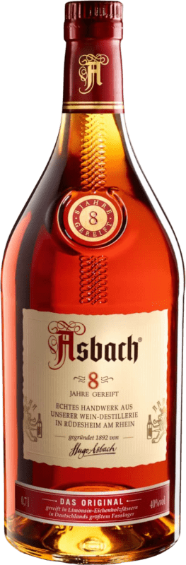 29,95 € Kostenloser Versand | Brandy Asbach Weinbrand Deutschland 8 Jahre Flasche 70 cl