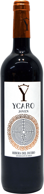 4,95 € 免费送货 | 红酒 Corral Cuadrado Ycaro 年轻的 D.O. Ribera del Duero 卡斯蒂利亚莱昂 西班牙 Tempranillo 瓶子 75 cl