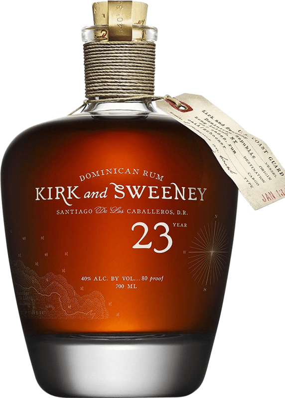 93,95 € Envio grátis | Rum 3 Badge Kirk and Sweeney Rum 23 Reserva República Dominicana Garrafa 70 cl